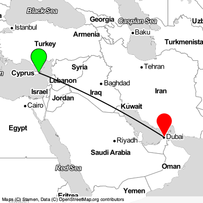 Larnaca (LCA) - Dubai (DXB) Cheap Flight Tickets Price Calendar 2021