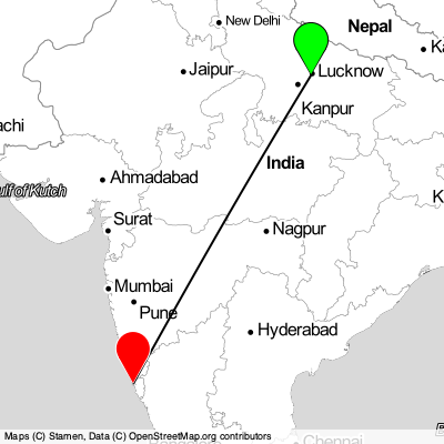 Lucknow (LKO) - Panaji (GOI) Cheap Flight Tickets Price Calendar 2021
