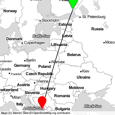 Lappeenranta (LPP) - Kotor (TIV) Cheap Flight Tickets Price Calendar 2021
