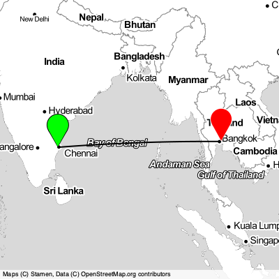 Chennai (MAA) - Samut Prakan (BKK) Cheap Flight Tickets Price Calendar 2021