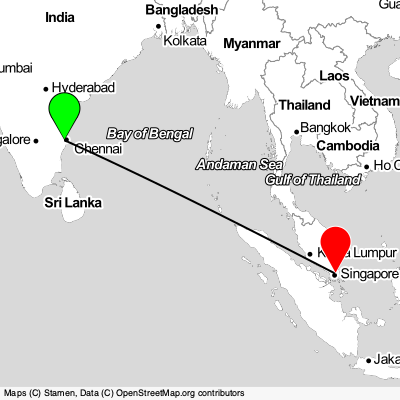 Chennai (MAA) - Singapore (SIN) Cheap Flight Tickets Price Calendar 2021