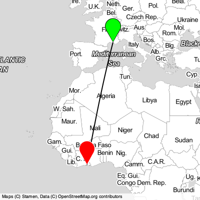 Marseille (MRS) - Bingerville (ABJ) Cheap Flight Tickets Price Calendar 2021