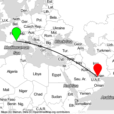 Marseille (MRS) - Dubai (DXB) Cheap Flight Tickets Price Calendar 2021