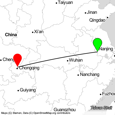 Nanjing (NKG) - Chongqing (CKG) Cheap Flight Tickets Price Calendar 2021