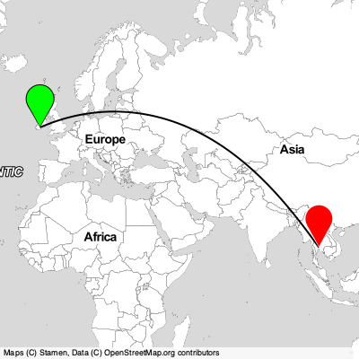 Douglas (ORK) - Samut Prakan (BKK) Cheap Flight Tickets Price Calendar 2021