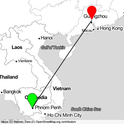 Phnom Penh (PNH) - Guangzhou (CAN) Cheap Flight Tickets Price Calendar 2021