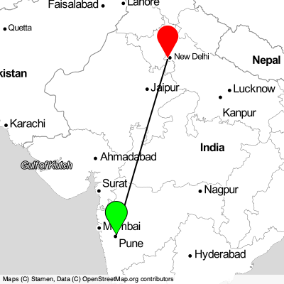 Pune (PNQ) - Gurugram (DEL) Cheap Flight Tickets Price Calendar 2021