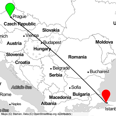 Kladno (PRG) - Esenyurt (IST) Cheap Flight Tickets Price Calendar 2021