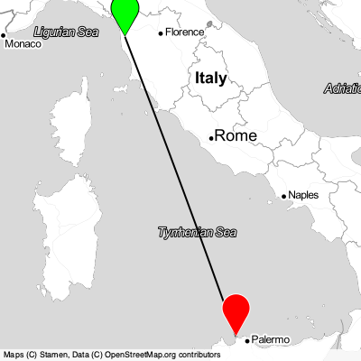 Pisa (PSA) - Palermo (PMO) Cheap Flight Tickets Price Calendar 2021