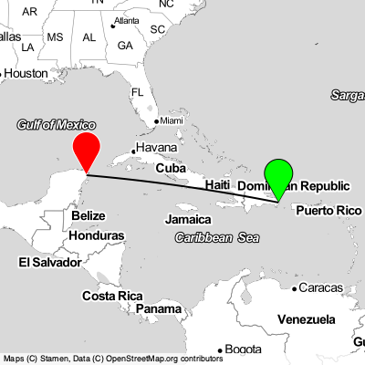 Punta Cana (PUJ) - Cancún (CUN) Cheap Flight Tickets Price Calendar 2021