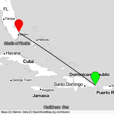 Punta Cana (PUJ) - Fort Lauderdale (FLL) Cheap Flight Tickets Price Calendar 2021