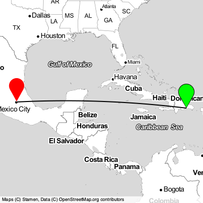 Boca Chica (SDQ) - Mexico City (MEX) Cheap Flight Tickets Price Calendar 2021