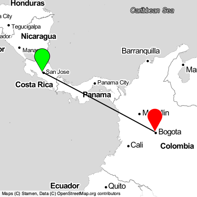 Alajuela (SJO) - Bogota (BOG) Cheap Flight Tickets Price Calendar 2021
