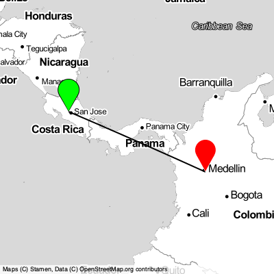 Alajuela (SJO) - Medellín (MDE) Cheap Flight Tickets Price Calendar 2021
