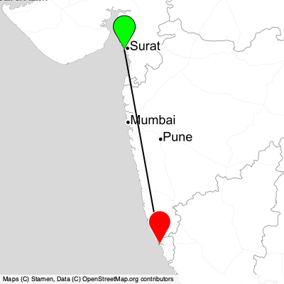 Surat (STV) - Panaji (GOI) Cheap Flight Tickets Price Calendar 2021