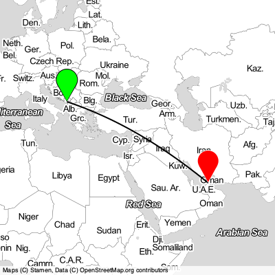 Podgorica (TGD) - Dubai (DXB) Cheap Flight Tickets Price Calendar 2021
