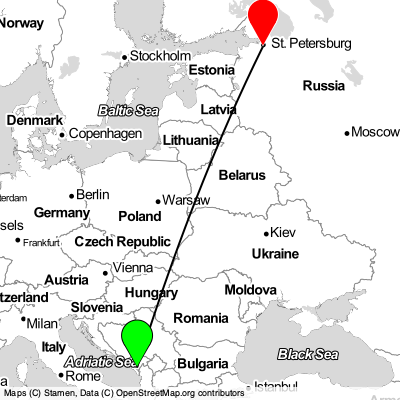 Podgorica (TGD) - St Petersburg (LED) Cheap Flight Tickets Price Calendar 2021