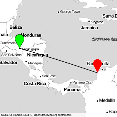 Tegucigalpa (TGU) - Cartagena (CTG) Cheap Flight Tickets Price Calendar 2021