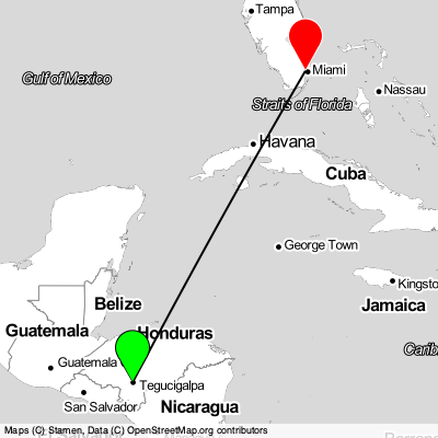 Tegucigalpa (TGU) - Hialeah (MIA) Cheap Flight Tickets Price Calendar 2021