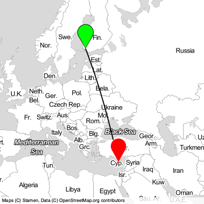 Turku (TKU) - Larnaca (LCA) Cheap Flight Tickets Price Calendar 2021