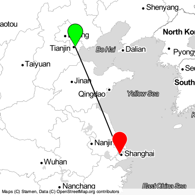 Tianjin (TSN) - Shanghai (SHA) Cheap Flight Tickets Price Calendar 2021