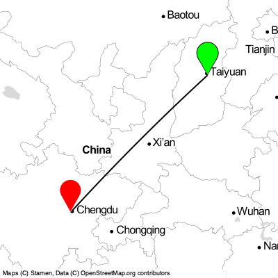 Taiyuan (TYN) - Chengdu (CTU) Cheap Flight Tickets Price Calendar 2021