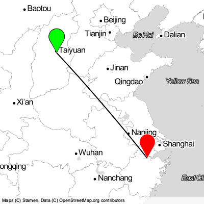 Taiyuan (TYN) - Hangzhou (HGH) Cheap Flight Tickets Price Calendar 2021