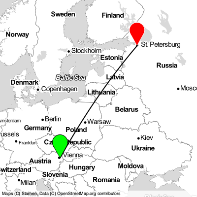 Schwechat (VIE) - St Petersburg (LED) Cheap Flight Tickets Price Calendar 2021