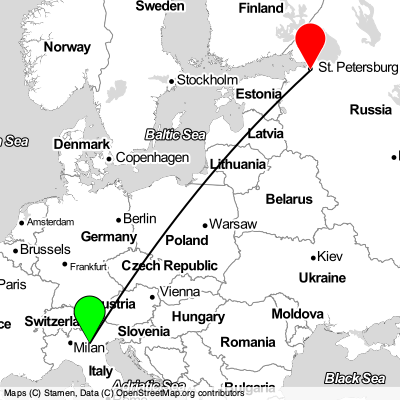 Verona (VRN) - St Petersburg (LED) Cheap Flight Tickets Price Calendar 2021