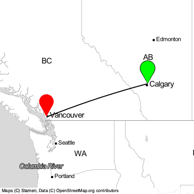 Calgary (YYC) - Richmond (YVR) Cheap Flight Tickets Price Calendar 2021